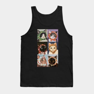 six cats wearing head scarf painting Tank Top